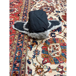 Yukon Tracks Trapper Hat XL Black Genuine Rabbit Fur Lined Ear Flap Winter Snow